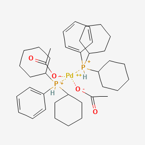 molecular formula C40H62O4P2Pd+2 B3183009 双(乙酸根-|EO)双(二环己基苯基膦)钯 CAS No. 480445-43-0