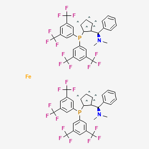 molecular formula C60H42F24FeN2P2 B3183015 (S,S)-(-)-2,2'-双[(R)-(N,N-二甲氨基)(苯基)甲基]-1,1'-双[二(3,5-三氟甲基苯基)膦]二茂铁 CAS No. 494227-36-0