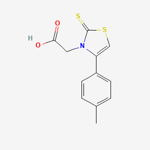 molecular formula C12H11NO2S2 B3183044 2-[4-(4-Methylphenyl)-2-sulfanylidene-2,3-dihydro-1,3-thiazol-3-yl]acetic acid CAS No. 554407-96-4