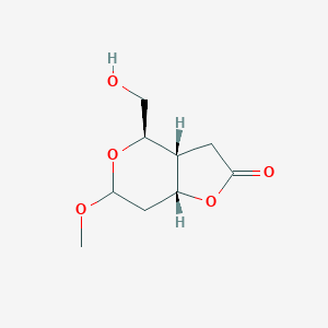 B3183080 (3aR,4R,7aR)-4-(Hydroxymethyl)-6-methoxytetrahydro-4H-furo[3,2-c]pyran-2(3H)-one CAS No. 62210-98-4