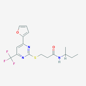 N-(sec-butyl)-3-{[4-(2-furyl)-6-(trifluoromethyl)-2-pyrimidinyl]sulfanyl}propanamide