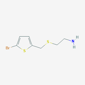 molecular formula C7H10BrNS2 B3183253 2-{[(5-Bromothiophen-2-yl)methyl]sulfanyl}ethan-1-amine CAS No. 852916-58-6