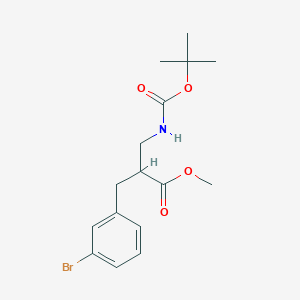 molecular formula C16H22BrNO4 B3183300 Methyl 2-(3-bromobenzyl)-3-((tert-butoxycarbonyl)amino)propanoate CAS No. 886366-58-1