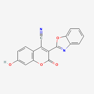 molecular formula C17H8N2O4 B3183306 3-(2-Benzoxazolyl)-4-cyano-7-hydroxycoumarin CAS No. 90146-01-3