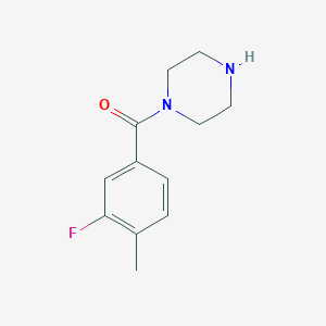 molecular formula C12H15FN2O B3183336 1-(3-Fluoro-4-methylbenzoyl)piperazine CAS No. 923139-07-5