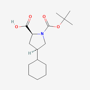 molecular formula C16H27NO4 B3183356 (2S,4R)-Boc-4-cyclohexyl-pyrrolidine-2-carboxylic acid CAS No. 934470-83-4