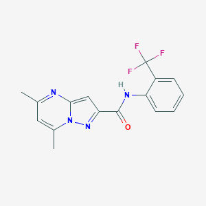 molecular formula C16H13F3N4O B318339 5,7-dimethyl-N-[2-(trifluoromethyl)phenyl]pyrazolo[1,5-a]pyrimidine-2-carboxamide 