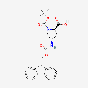 molecular formula C25H28N2O6 B3183400 N-Boc-trans-4-N-fmoc-amino-D-proline CAS No. 1018332-23-4