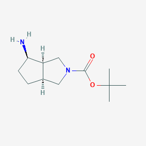 molecular formula C12H22N2O2 B3183433 (3AR,4R,6aS)-tert-butyl 4-aminohexahydrocyclopenta[c]pyrrole-2(1H)-carboxylate CAS No. 1932238-01-1