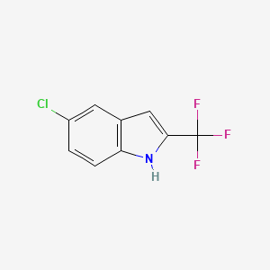 molecular formula C9H5ClF3N B3183557 5-Chloro-2-(trifluoromethyl)-1H-indole CAS No. 1007235-35-9