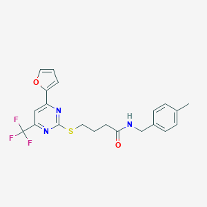 4-{[4-(2-furyl)-6-(trifluoromethyl)-2-pyrimidinyl]sulfanyl}-N-(4-methylbenzyl)butanamide