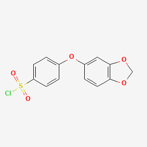 molecular formula C13H9ClO5S B3183610 4-(1,3-Benzodioxol-5-yloxy)benzenesulfonyl chloride CAS No. 1016722-81-8
