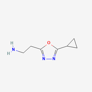 molecular formula C7H11N3O B3183616 2-(5-Cyclopropyl-1,3,4-oxadiazol-2-yl)ethylamine CAS No. 1017232-88-0
