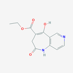 molecular formula C12H12N2O4 B3183650 ethyl 5-hydroxy-2-oxo-2,3-dihydro-1H-pyrido[4,3-b]azepine-4-carboxylate CAS No. 1019995-18-6