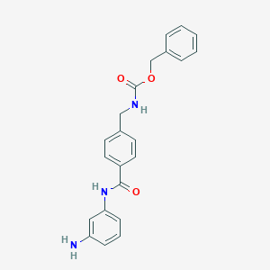 molecular formula C22H21N3O3 B3183686 Benzyl N-[[4-[(3-aminophenyl)carbamoyl]phenyl]methyl]carbamate CAS No. 1022594-77-9