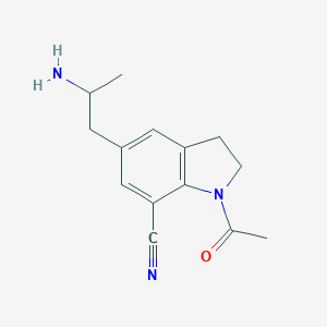 molecular formula C14H17N3O B031837 1-Acetyl-5-(2-aminopropyl)-2,3-dihydro-1H-indole-7-carbonitrile CAS No. 175837-01-1