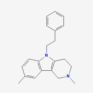 B3183700 2,8-Dimethyl-5-phenethyl-2,3,4,5-tetrahydro-1H-pyrido[4,3-b]indole CAS No. 1025725-91-0