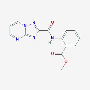 molecular formula C14H11N5O3 B318375 Methyl 2-[([1,2,4]triazolo[1,5-a]pyrimidin-2-ylcarbonyl)amino]benzoate 