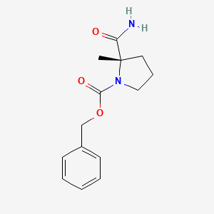 molecular formula C14H18N2O3 B3183753 benzyl (S)-2-carbaMoyl-2-Methylpyrrolidine-1-carboxylate CAS No. 1031890-09-1