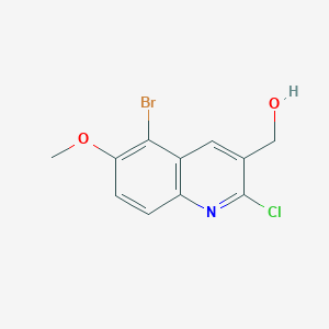 molecular formula C11H9BrClNO2 B3183757 5-Bromo-2-chloro-6-methoxyquinoline-3-methanol CAS No. 1031928-27-4