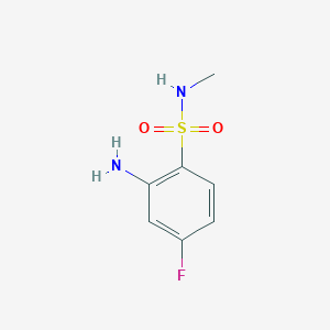 molecular formula C7H9FN2O2S B3183814 2-amino-4-fluoro-N-methylbenzene-1-sulfonamide CAS No. 1036451-65-6