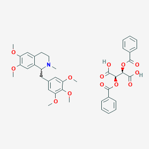 molecular formula C40H43NO13 B3183893 (R)-6,7-Dimethoxy-2-methyl-1-(3,4,5-trimethoxybenzyl)-1,2,3,4-tetrahydroisoquinoline (2R,3R)-2,3-bis(benzoyloxy)succinate CAS No. 104832-01-1
