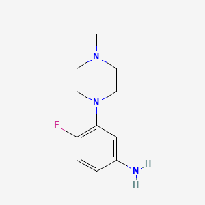 molecular formula C11H16FN3 B3183952 4-Fluoro-3-(4-methylpiperazin-1-yl)aniline CAS No. 105377-06-8