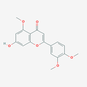 molecular formula C18H16O6 B3183960 2-(3,4-dimethoxyphenyl)-7-hydroxy-5-methoxy-4H-chromen-4-one CAS No. 10544-05-5