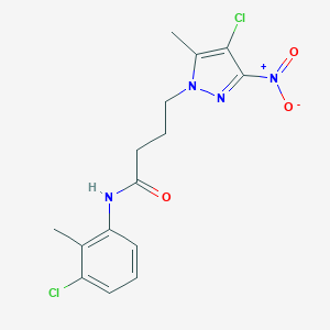 molecular formula C15H16Cl2N4O3 B318403 4-(4-chloro-5-methyl-3-nitro-1H-pyrazol-1-yl)-N-(3-chloro-2-methylphenyl)butanamide 
