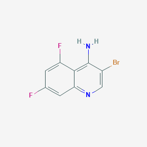 molecular formula C9H5BrF2N2 B3184032 3-Bromo-5,7-difluoroquinolin-4-amine CAS No. 1065088-51-8