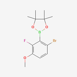 molecular formula C13H17BBrFO3 B3184077 2-(6-Bromo-2-fluoro-3-methoxyphenyl)-4,4,5,5-tetramethyl-1,3,2-dioxaborolane CAS No. 1070871-08-7