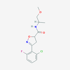 molecular formula C14H16ClFN2O3 B318416 3-(2-chloro-6-fluorophenyl)-N-(2-methoxy-1-methylethyl)-4,5-dihydro-5-isoxazolecarboxamide 