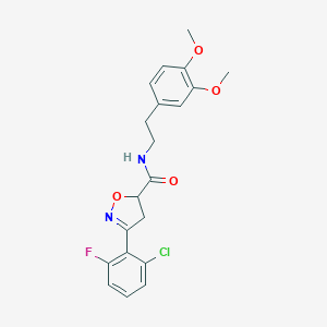 molecular formula C20H20ClFN2O4 B318417 3-(2-chloro-6-fluorophenyl)-N-[2-(3,4-dimethoxyphenyl)ethyl]-4,5-dihydro-5-isoxazolecarboxamide 