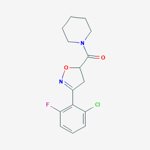 1-{[3-(2-Chloro-6-fluorophenyl)-4,5-dihydro-5-isoxazolyl]carbonyl}piperidine