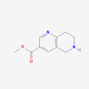 molecular formula C10H12N2O2 B3184263 Methyl 5,6,7,8-tetrahydro-1,6-naphthyridine-3-carboxylate CAS No. 1086392-58-6