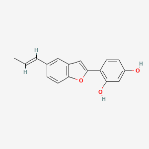 molecular formula C17H14O3 B3184282 2-(2,4-Dihydroxyphenyl)-5-(e)-propenylbenzofuran CAS No. 109194-71-0