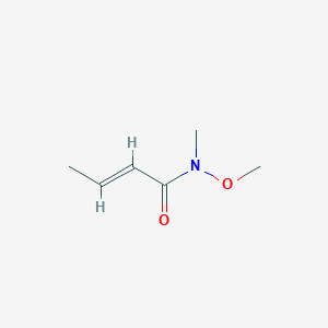 molecular formula C6H11NO2 B3184315 N-甲氧基-N-甲基丁-2-烯酰胺 CAS No. 109480-79-7