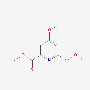 molecular formula C9H11NO4 B3184336 Methyl 6-(hydroxymethyl)-4-methoxypicolinate CAS No. 109880-39-9