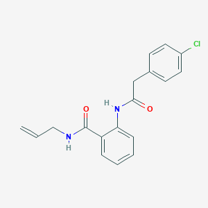molecular formula C18H17ClN2O2 B318434 N-allyl-2-{[(4-chlorophenyl)acetyl]amino}benzamide 
