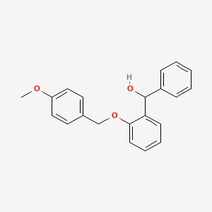molecular formula C21H20O3 B3184342 (2-((4-Methoxybenzyl)oxy)phenyl)(phenyl)methanol CAS No. 1100805-65-9