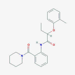 molecular formula C23H28N2O3 B318437 2-(2-methylphenoxy)-N-[2-(1-piperidinylcarbonyl)phenyl]butanamide 