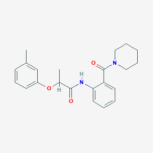 molecular formula C22H26N2O3 B318438 2-(3-methylphenoxy)-N-[2-(1-piperidinylcarbonyl)phenyl]propanamide 