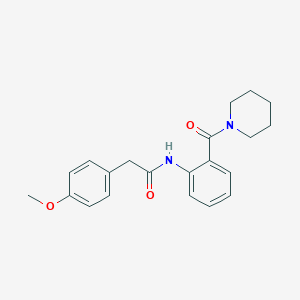 molecular formula C21H24N2O3 B318441 2-(4-methoxyphenyl)-N-[2-(1-piperidinylcarbonyl)phenyl]acetamide 