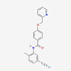 molecular formula C22H18N2O2 B3184417 N-(5-ethynyl-2-methylphenyl)-4-(pyridin-2-ylmethoxy)benzamide CAS No. 1126367-56-3