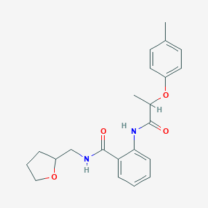 molecular formula C22H26N2O4 B318443 2-{[2-(4-methylphenoxy)propanoyl]amino}-N-(tetrahydro-2-furanylmethyl)benzamide 