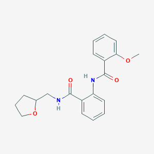 molecular formula C20H22N2O4 B318445 2-[(2-methoxybenzoyl)amino]-N-(tetrahydro-2-furanylmethyl)benzamide 