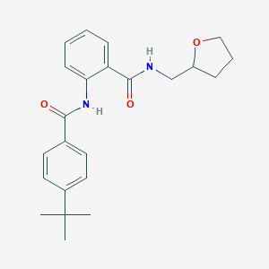 molecular formula C23H28N2O3 B318446 2-[(4-tert-butylbenzoyl)amino]-N-(tetrahydro-2-furanylmethyl)benzamide 