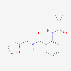 molecular formula C16H20N2O3 B318447 2-[(cyclopropylcarbonyl)amino]-N-(tetrahydro-2-furanylmethyl)benzamide 