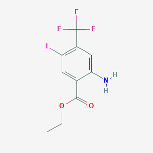 molecular formula C10H9F3INO2 B3184571 Ethyl 2-amino-5-iodo-4-(trifluoromethyl)benzoate CAS No. 1131587-57-9