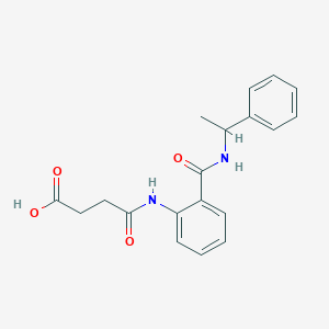 molecular formula C19H20N2O4 B318461 4-Oxo-4-(2-{[(1-phenylethyl)amino]carbonyl}anilino)butanoic acid 